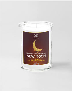 New Moon Energy Candle with Crystals – 6oz 100% Soy Wax